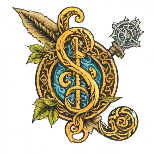 Rod of Asclepius tattoo design idea