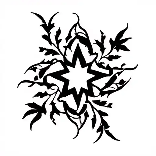 Vine ivy star tattoo design idea