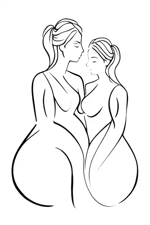 three daughters tattoo design idea