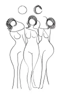 three daughters tattoo design idea