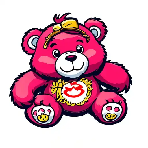 bad news care bear tattoo design idea