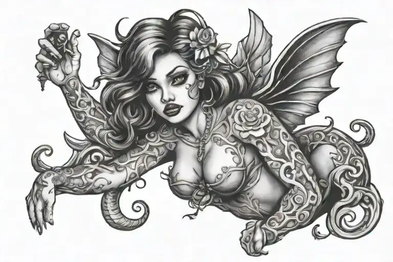 Daddys Little Slut tattoo design idea