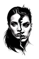 Split Personality tattoo design idea