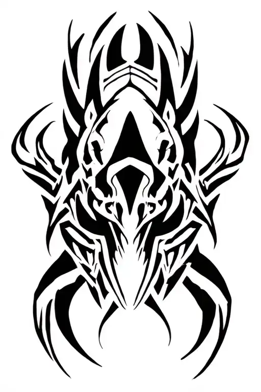 warrior, predator, shark, spider, hunter tattoo design idea