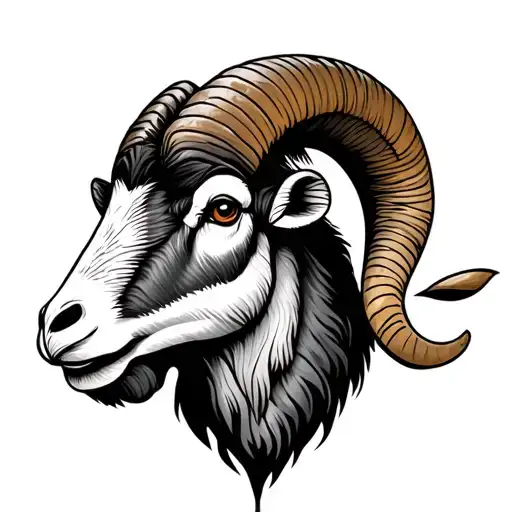 Right forearm tattoo head of ram tattoo design idea