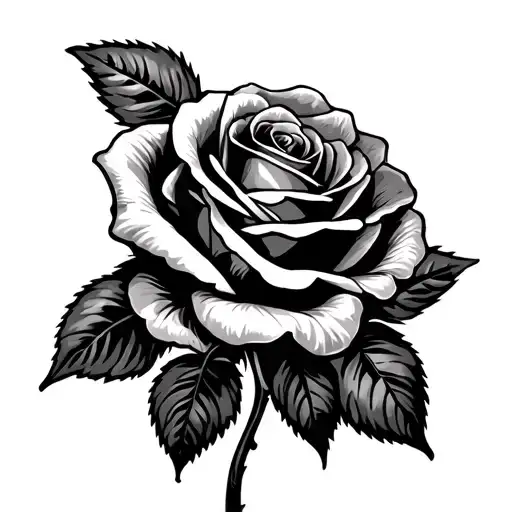 American Flag Rose tattoo design idea