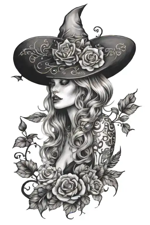 feminine whimsical witchy tattoo design idea