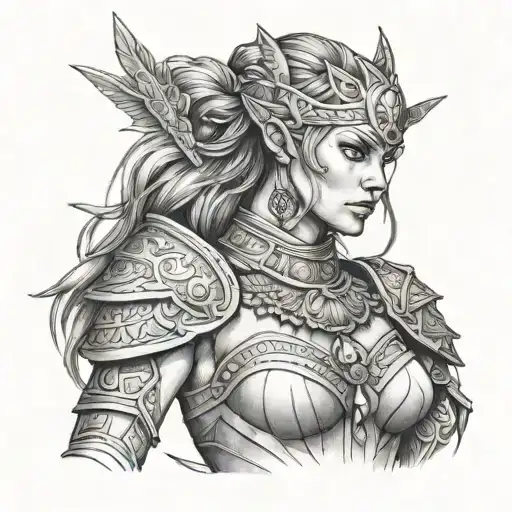 azte warrior princess tattoo design idea