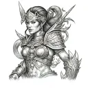 azte warrior princess tattoo design idea