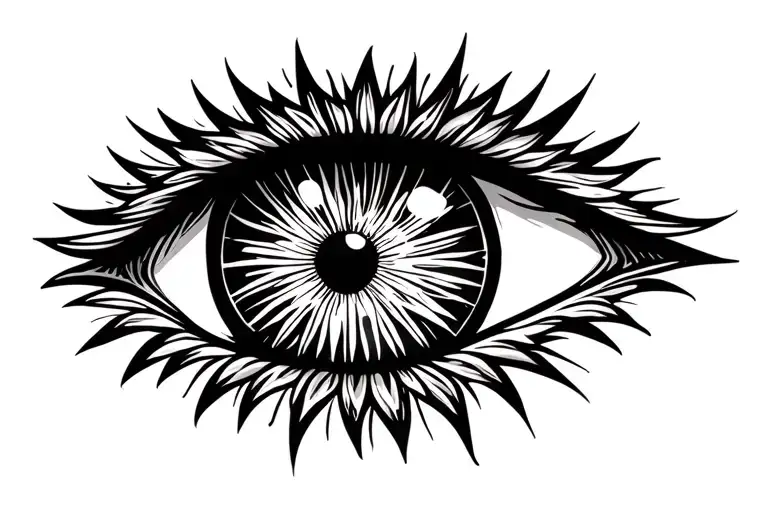 beach inside eye tattoo design idea