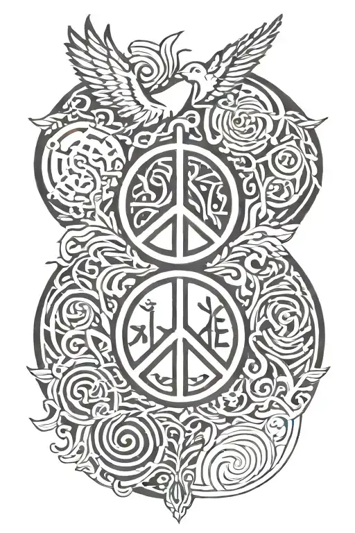 my life peace freedom tattoo design idea