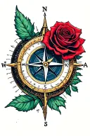 compass dial/rose that ensembles adventure, courage and exploration, with subtle reference to antarctica tattoo design idea