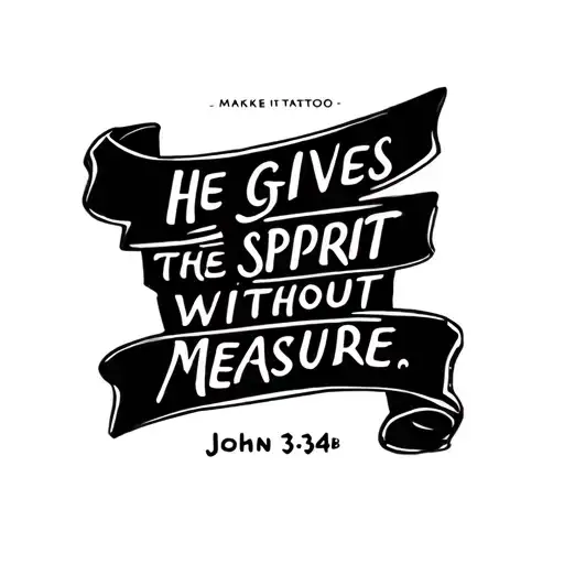 i want a tatoo that captures the bible verse for He gives the Spirit without measure.” John 3:34b make it cartoonsih  tattoo design idea
