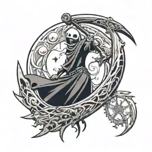 soul eater death scythe and moon tattoo design tattoo design idea
