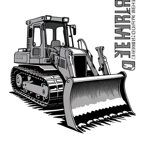 "Chérif Georges" Bulldozer tattoo design idea