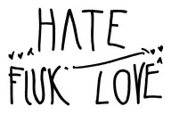 "Hate love" fuck love tattoo design idea