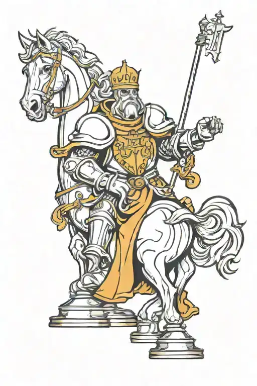 bishop and white knight chess piece  tattoo design idea