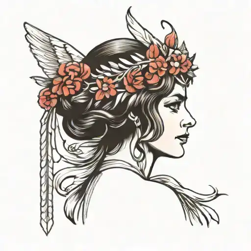 sexy athena greek goddess tattoo design idea
