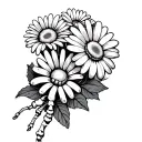 skeleton hand rock on with mama tried and daisy flower tattoo design idea