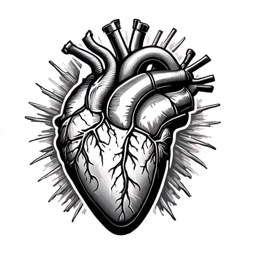 motor heart tattoo design idea