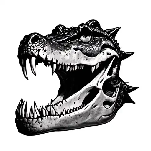 alligator skull tattoo design idea