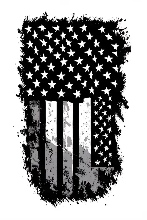 uh1 american flag tattoo design idea