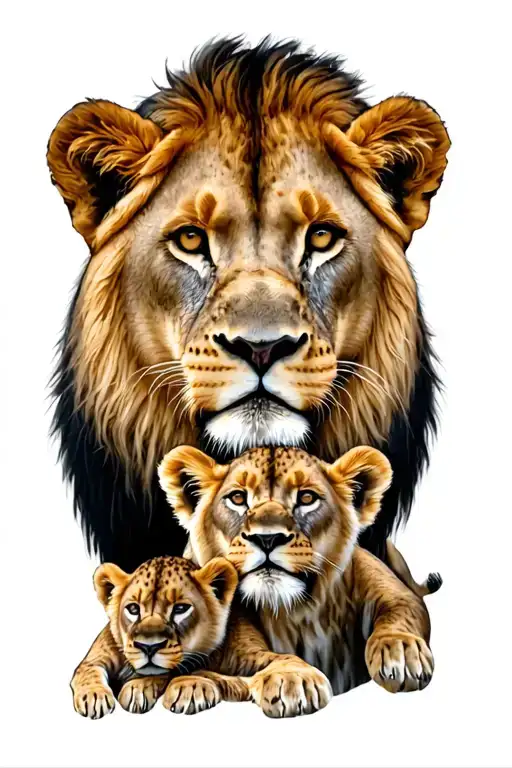 Lioness And 2 Cubs Tattoo tattoo design idea