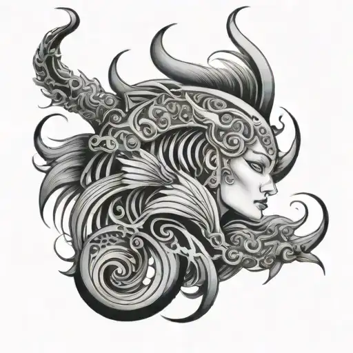 Derrick Guam aquarius tattoo design idea