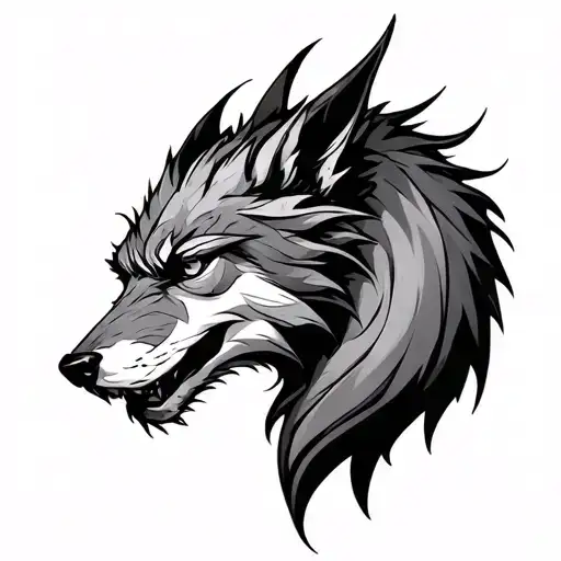 I want an animal that is like a dragon or a wolf that represents ami family, surname Quiroz tattoo design idea