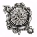 open pocket watch tattoo design idea