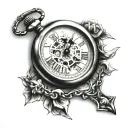 open pocket watch tattoo design idea