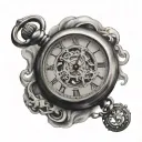 open pocket watch tattoo design idea