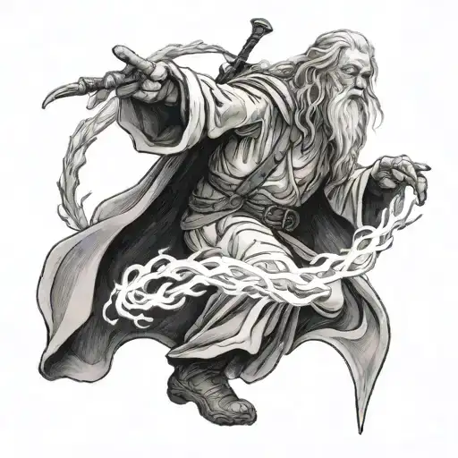 Gandalf and balrog tattoo design idea