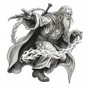 Gandalf and balrog tattoo design idea