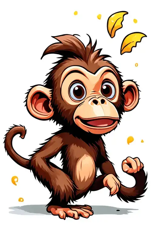 cute surprised Monkey tattoo design idea