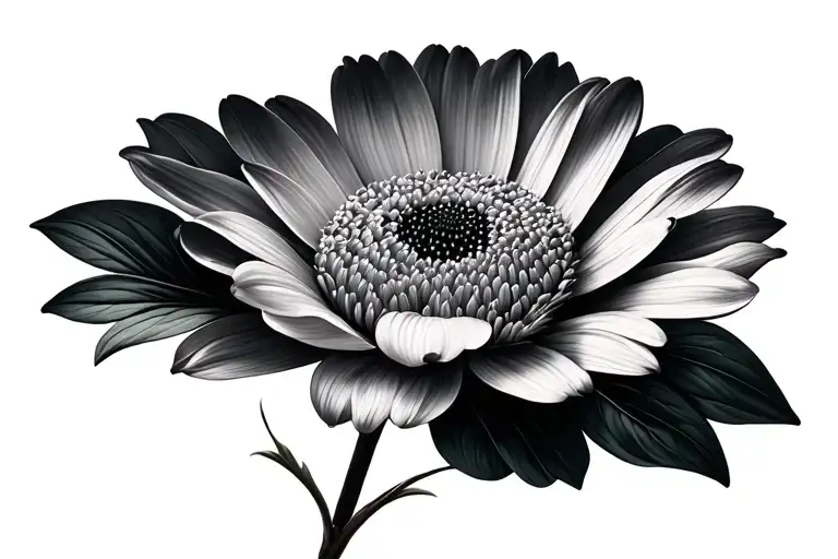 flower with j hidden in petals tattoo design idea