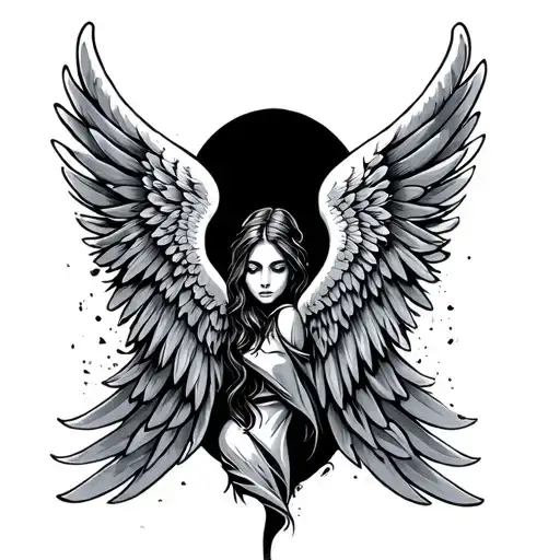 JJ angel wings tattoo design idea