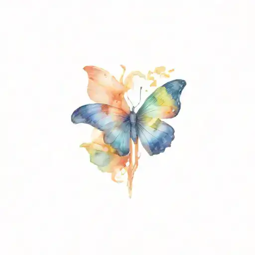 Neurodiversity symbol, split gill mushroom, butterfly tattoo design idea