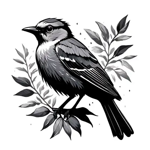 Oaxaca mocking bird tattoo design idea