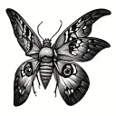Moth with eye instead of body the moth psychedelic wing pattern tattoo design idea