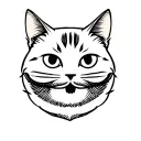 Cat tattoo with a small black patch under lips looking like beard inside a dumpling tattoo design idea