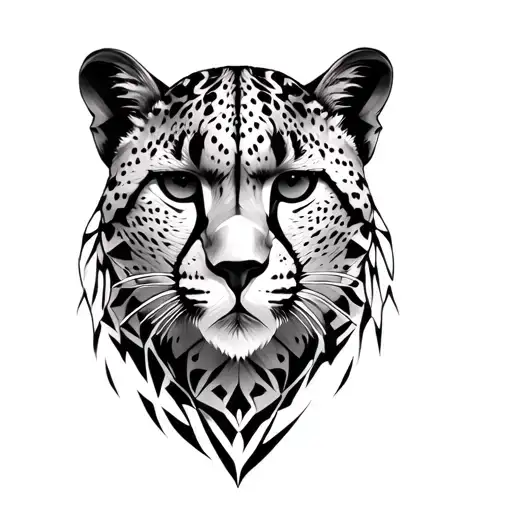 Mandala geometric cheetah for rib cage tattoo design idea