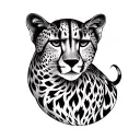 Mandala geometric cheetah for rib cage tattoo design idea