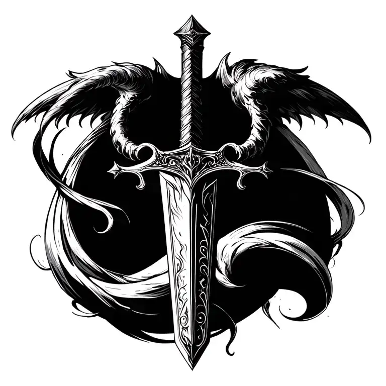 Excalibur sword tattoo design idea