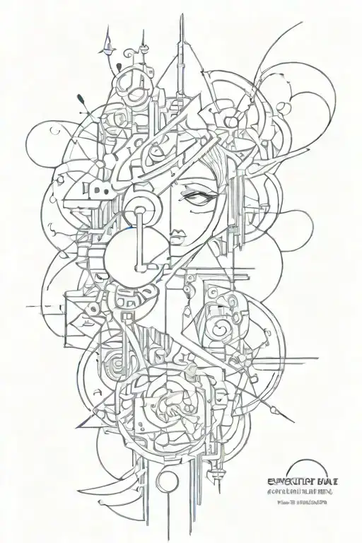 abstract story tattoo design idea