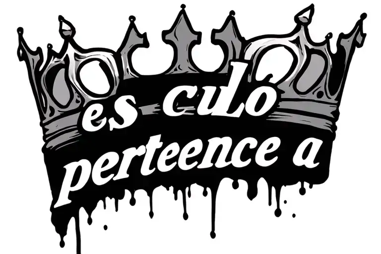 "es culo pertenece a  Oscar" inside a five point crown graffiti style tattoo design idea