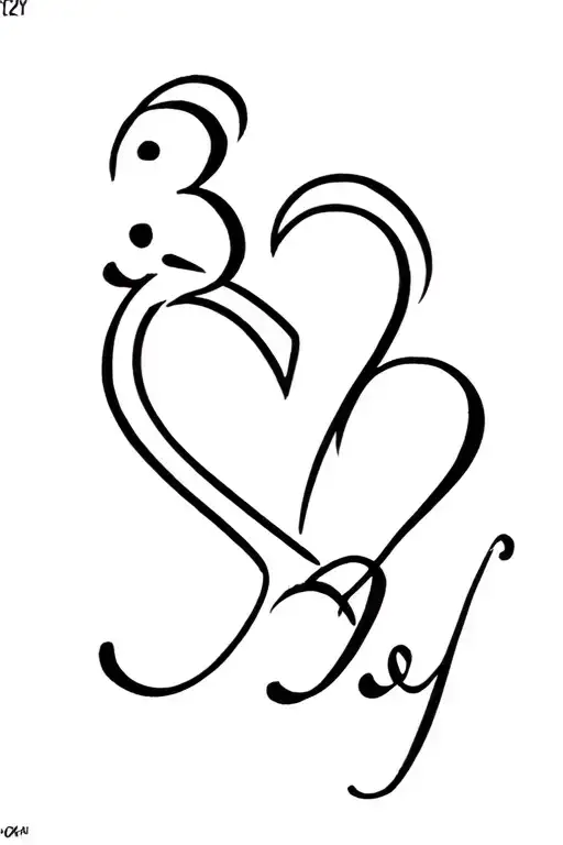 "3D2Y" heart surrounded tattoo design idea