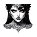 Cleavage tattoo design idea