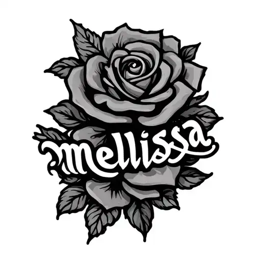 the name melissa in cursive tattoo design idea
