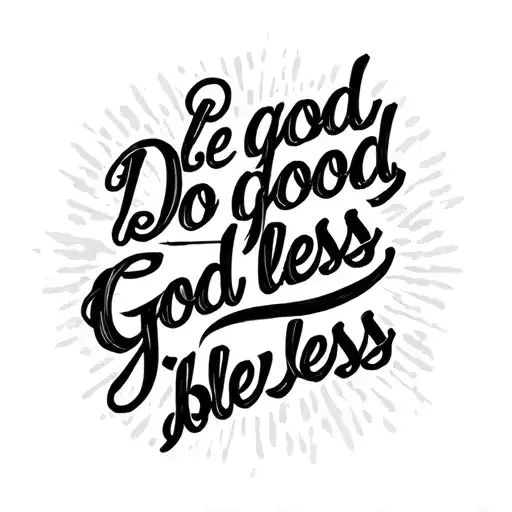 "Be good, Do good, God bless" minimalist tattoo design idea